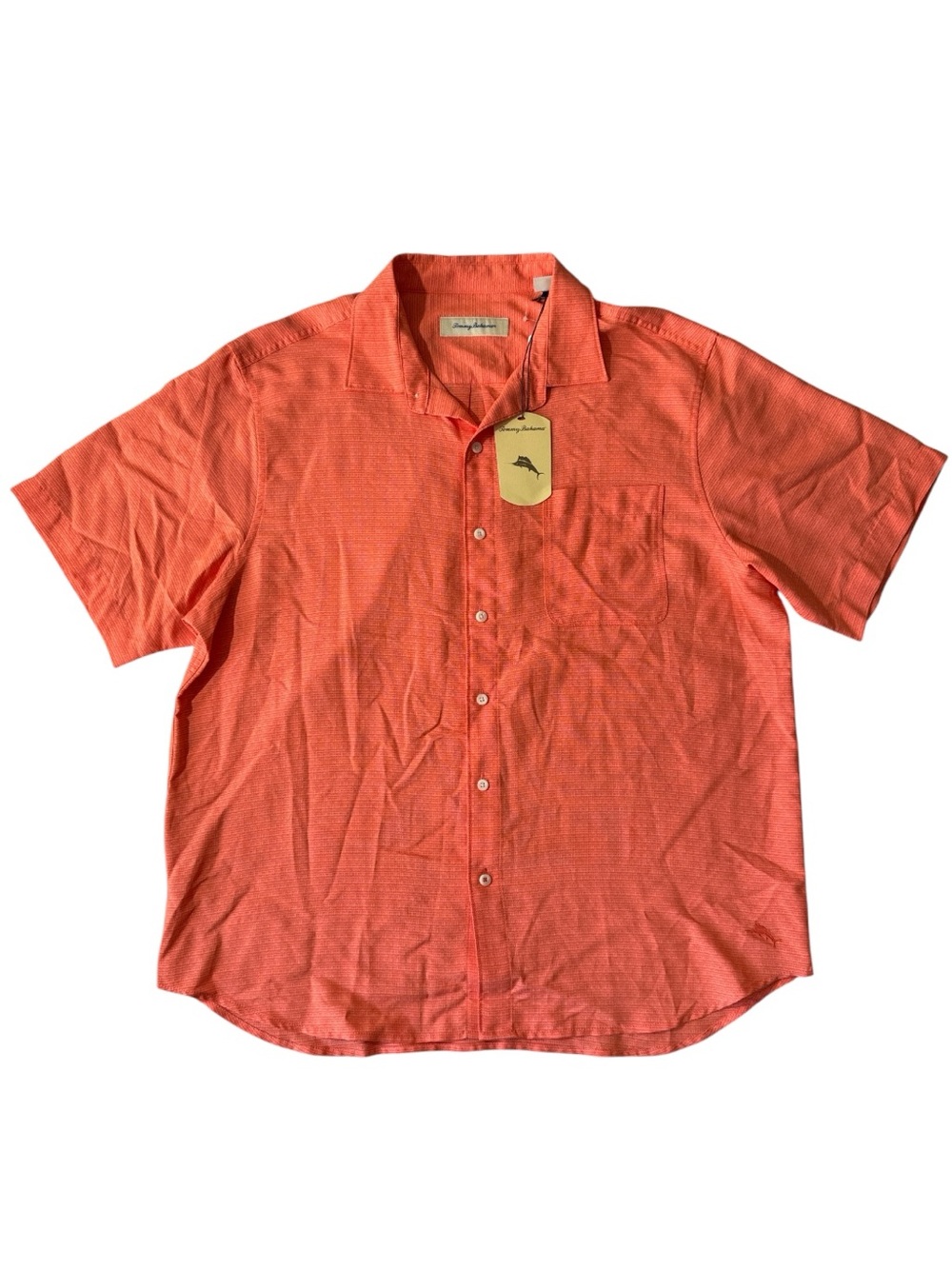 NEW Tommy Bahama mens XL orange dark coral grand view button up shirt NWT